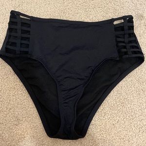 high waisted black bikini bottoms